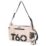 Bolsa Esportiva Transversal Nylon Único Bege com Nécessaire Porta Objetos Unissex