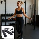 Corda de Pular sem Fio Portátil Treinamento Funcional Cardio Emagrecimento Preto