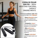 Corda de Pular sem Fio Portátil Treinamento Funcional Cardio Emagrecimento Preto