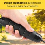 Corda de Pular Ajustável 2,8m Fitness Treino Funcional Rolamentos de Esferas Preto Único