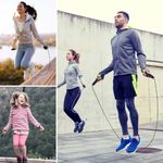 Corda de Pular Ajustável 2,8m Fitness Treino Funcional Rolamentos de Esferas Preto Único