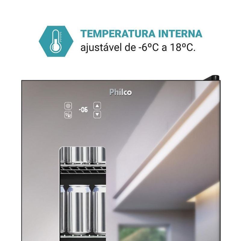 Cervejeira Philco 100L 3 em 1 Preta Espelhada 127V PCV10A