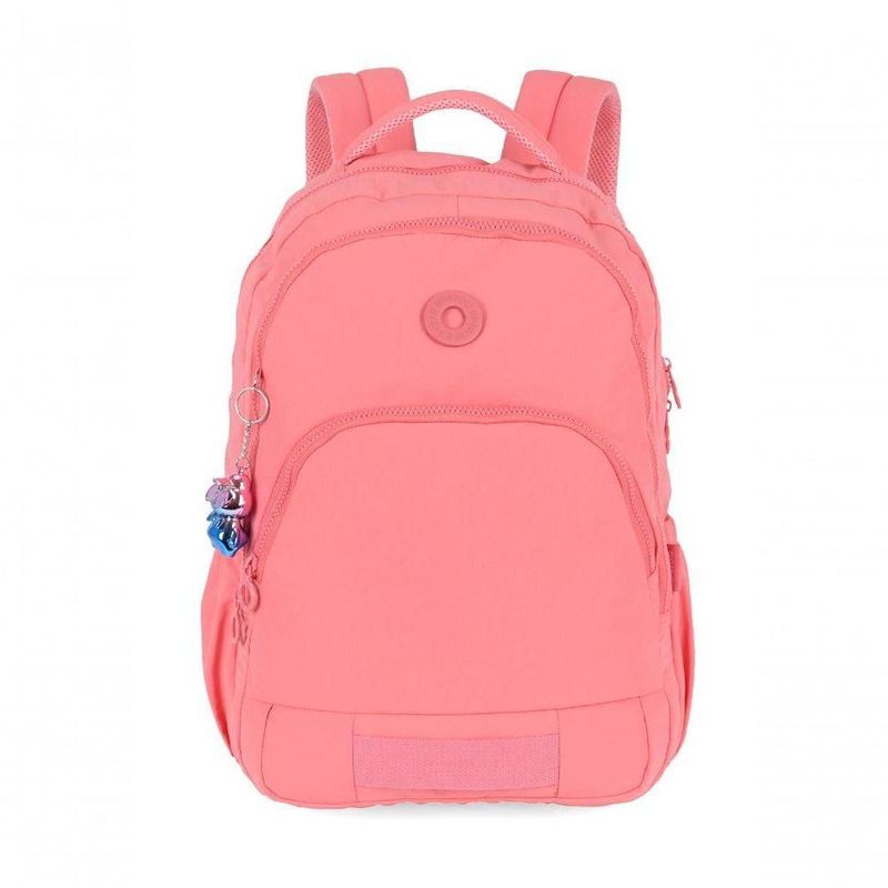 Mochila Laptop Up4you MJ49673UP Poliéster 46x22x15cm Coral Feminina
