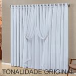 Cortina Canaã Linha Nobre Poliéster para Decoração Gelo