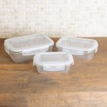 3 potes herméticos com tampa lyor de vidro 1l/640ml/370ml