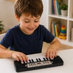 Piano Infantil Teclado Musical Brinquedo Educativo Amarelo Yeet