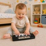 Piano Infantil Teclado Musical Brinquedo Educativo Amarelo Yeet