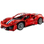 Kit de Modelo de Construção Ferrari 488 Pista com Motor V8 Vermelho Lego 882 PEÇAS