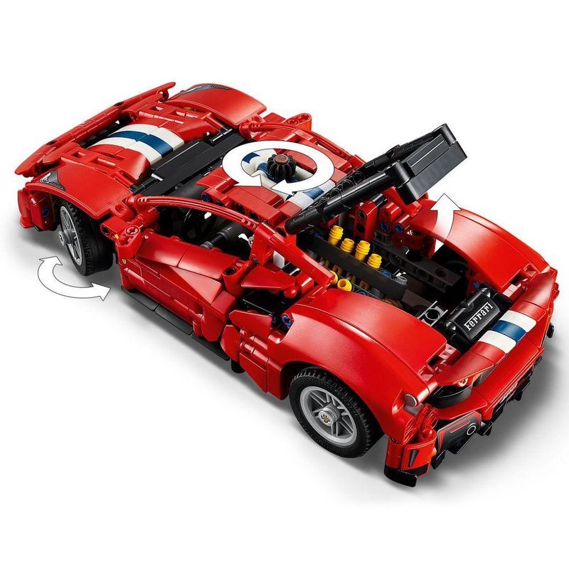 Kit de Modelo de Construção Ferrari 488 Pista com Motor V8 Vermelho Lego 882 PEÇAS