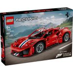 Kit de Modelo de Construção Ferrari 488 Pista com Motor V8 Vermelho Lego 882 PEÇAS