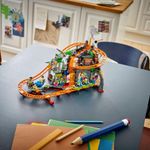 Conjunto de Construção Parque de Montanhas-russas Lava Land com Loop e Rocha de Lava Móvel Amarelo
