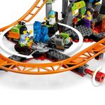 Conjunto de Construção Parque de Montanhas-russas Lava Land com Loop e Rocha de Lava Móvel Amarelo