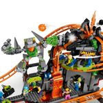 Conjunto de Construção Parque de Montanhas-russas Lava Land com Loop e Rocha de Lava Móvel Amarelo