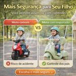 Moto Elétrica Infantil 6V com Empurrador Bateria Recarregável Verde Unitoys