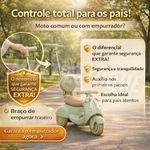 Moto Elétrica Infantil 6V com Empurrador Bateria Recarregável Verde Unitoys