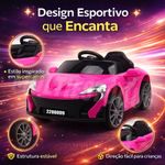 Carro Elétrico Infantil Mini Esportivo Mc Laren Tração Suave Assento Anatômico Rosa Unitoys