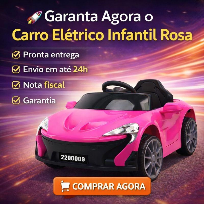 Carro Elétrico Infantil Mini Esportivo Mc Laren Tração Suave Assento Anatômico Rosa Unitoys