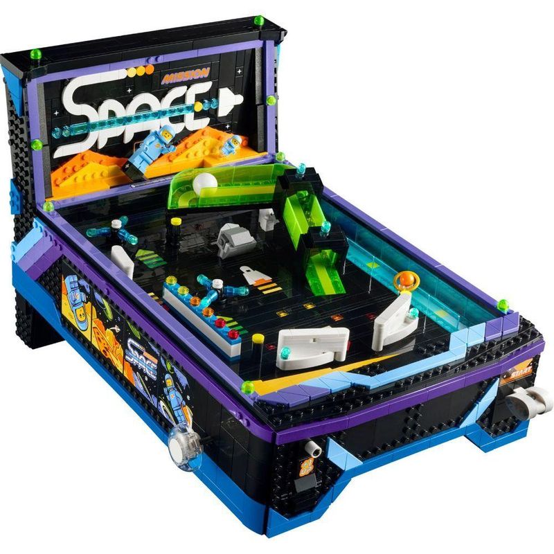 Máquina de Pinball 11374 Funcional Azul Lego Icons Arcade Conjunto de 2274 Peças