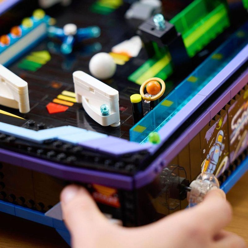 Máquina de Pinball 11374 Funcional Azul Lego Icons Arcade Conjunto de 2274 Peças