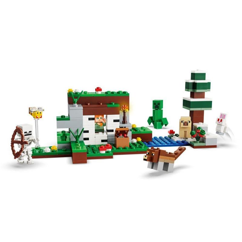 Brinquedo de Construção Aventura da Primeira Noite Minecraft com Função de Explosão Verde Lego