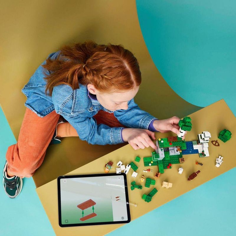 Brinquedo de Construção Aventura da Primeira Noite Minecraft com Função de Explosão Verde Lego