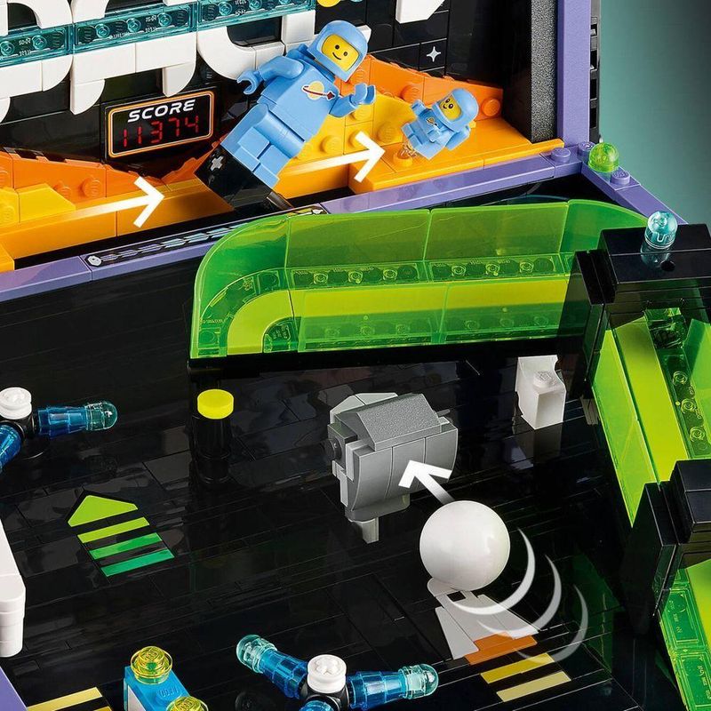 Máquina de Pinball 11374 Funcional Azul Lego Icons Arcade Conjunto de 2274 Peças
