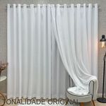 Cortina Athenas para Varão 3,00m X 2,50m Poliéster para Decoração Branca