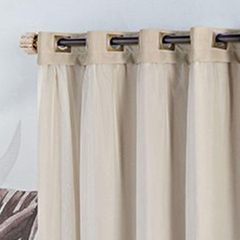 Cortina Realeza para Varão 2,00m X 1,70m Poliéster para Decoração Bege