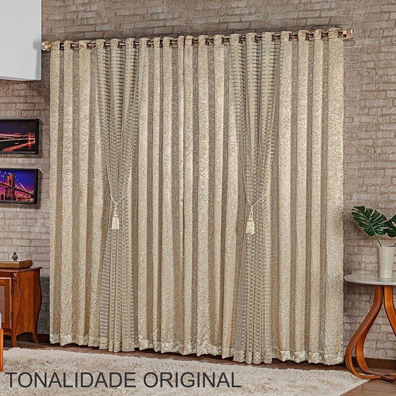 Cortina Rekynte Linha Nobre Poliéster para Decoração Bronze