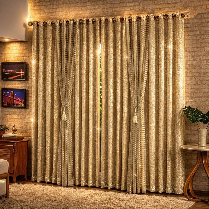 Cortina Rekynte Linha Nobre Poliéster para Decoração Bronze