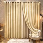 Cortina Athenas para Varão 4,00m X 2,70m Poliéster para Decoração Bege