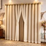 Cortina Realeza para Varão Poliéster para Decoração Marrom