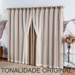 Cortina Realeza para Varão Poliéster para Decoração Marrom