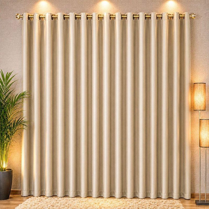 Cortina Corta Luz Linha Nobre Poliéster para Sala Marrom