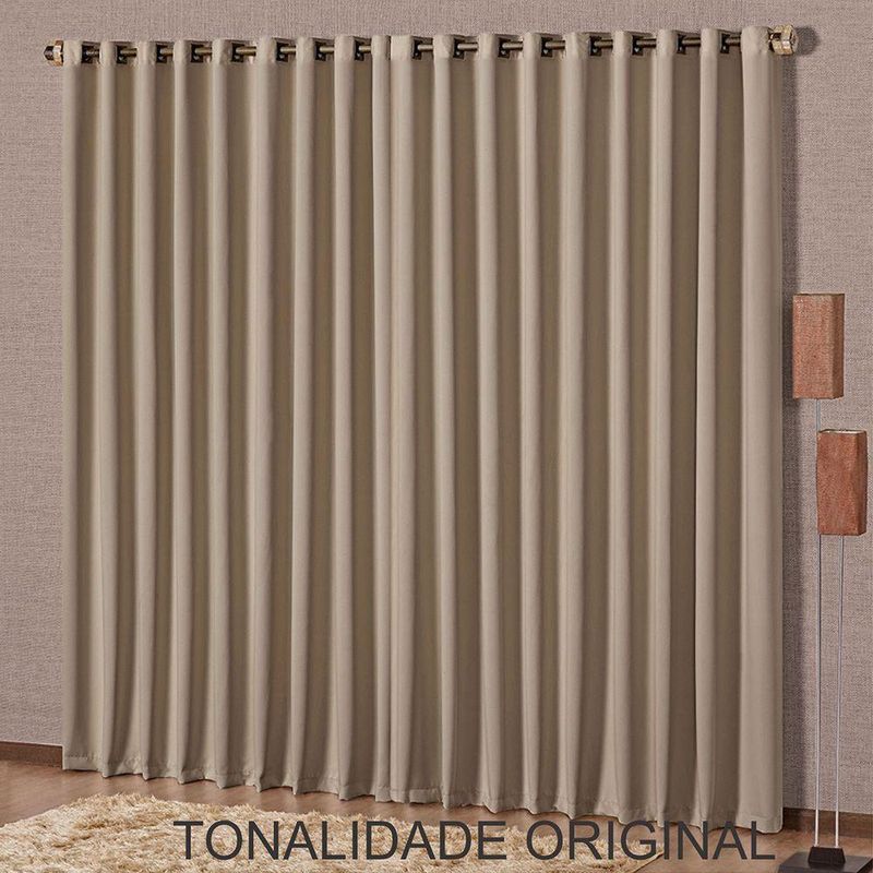 Cortina Corta Luz Linha Nobre Poliéster para Sala Marrom