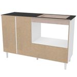 Balcão para cooktop de 4 bocas politorno cidra com nicho para micro-ondas, 3 portas e 1 gaveta - branco/preto