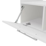Balcão para cooktop de 4 bocas politorno cidra com nicho para micro-ondas, 3 portas e 1 gaveta - branco/preto