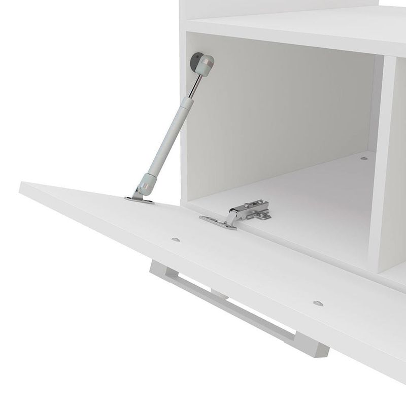 Balcão para cooktop de 4 bocas politorno cidra com nicho para micro-ondas, 3 portas e 1 gaveta - branco/preto