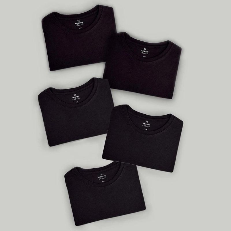 Kit camiseta hering slim masculina 5 peças