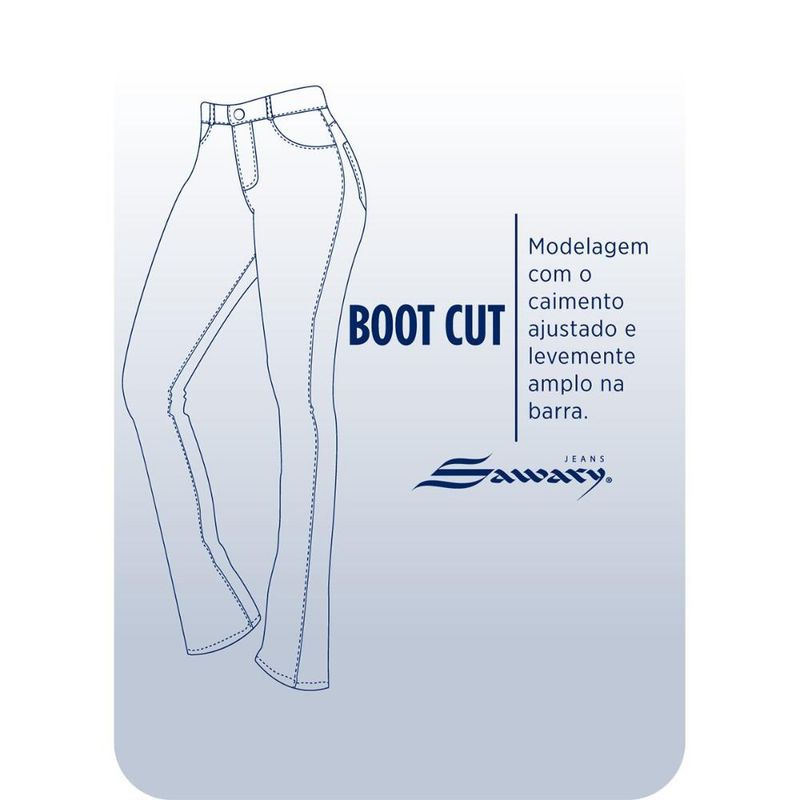 Calça boot cut sawary com fenda feminina