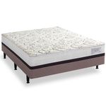 Cama box conjugada casal herval roma ortopédico espuma d20 e tecido poliéster 53x138x188cm - marrom/bege/branco