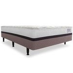 Cama box conjugada casal herval roma ortopédico espuma d20 e tecido poliéster 53x138x188cm - marrom/bege/branco