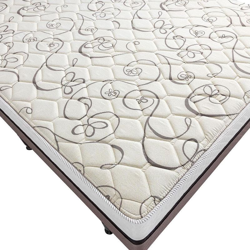 Cama box conjugada casal herval roma ortopédico espuma d20 e tecido poliéster 53x138x188cm - marrom/bege/branco