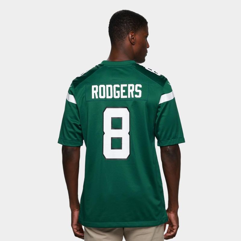 Camiseta nike new york jets aaron rodgers n° 8 game masculina