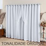 Cortina Realeza para Varão 3,00m X 2,50m Poliéster para Decoração Gelo