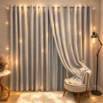 Cortina Athenas para Varão Poliéster para Decoração Cinza