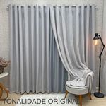 Cortina Athenas para Varão Poliéster para Decoração Cinza