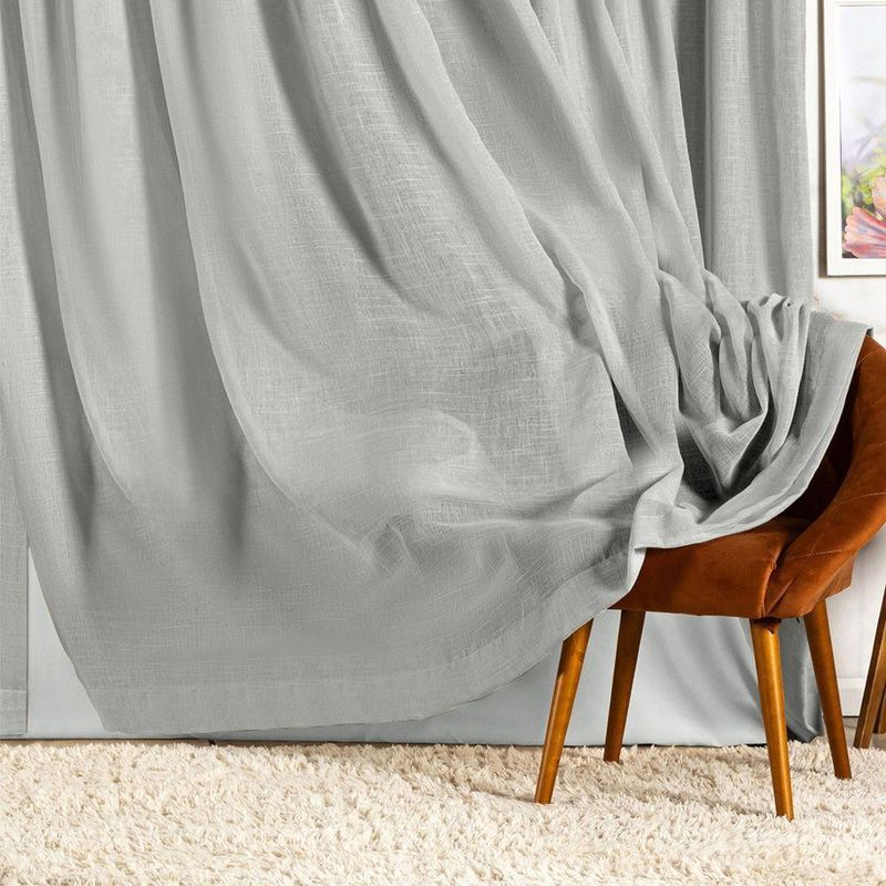 Cortina Marrye para Varão 4,00m X 2,70m Poliéster para Decoração Cinza