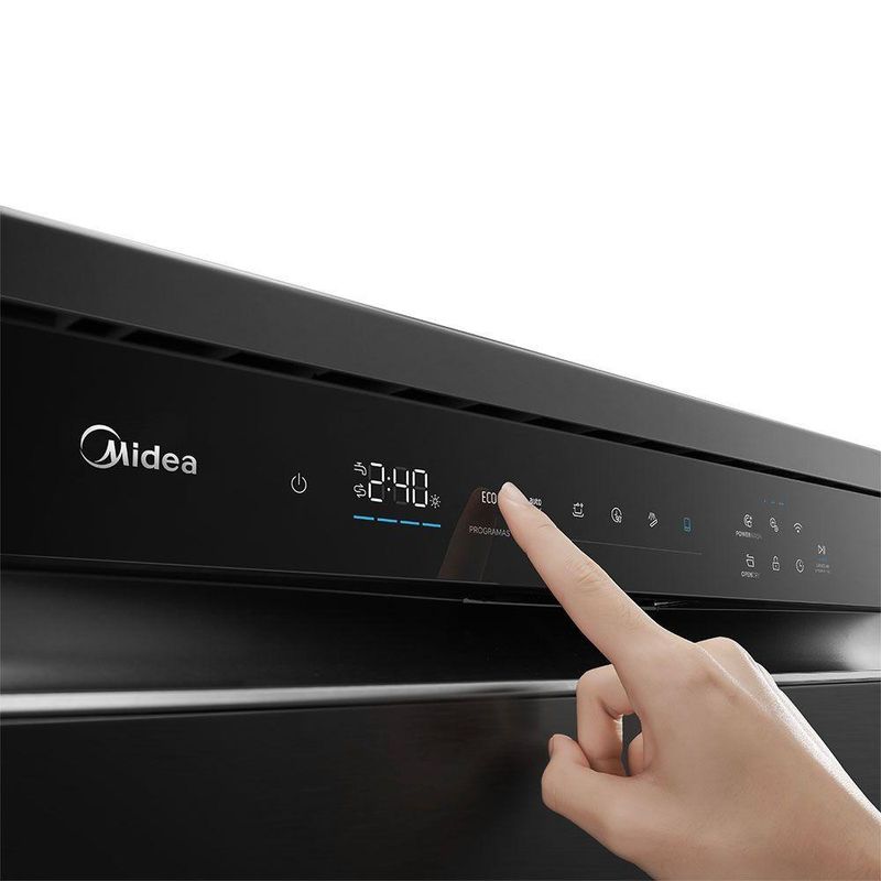 Lava-Louças Midea Smart Home Black Inox 127V 16 Serviços MDWEF1633GBS1