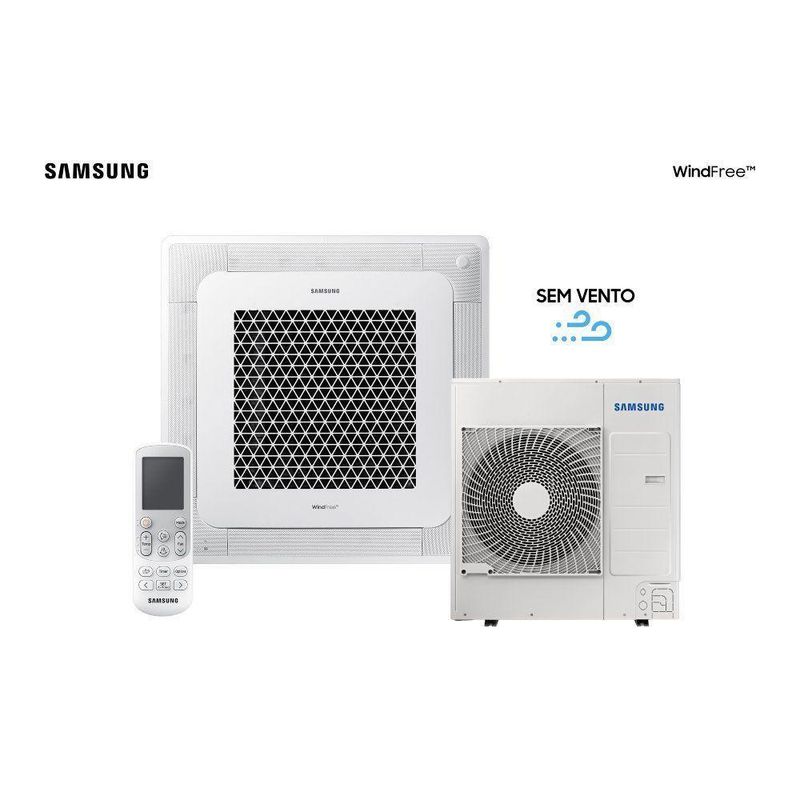 Ar Condicionado Split Cassete 4 Vias Samsung Wind Free 36000 BTUs Quente e Frio Inverter 220V R32 (AC036HCADKG/AZ)
